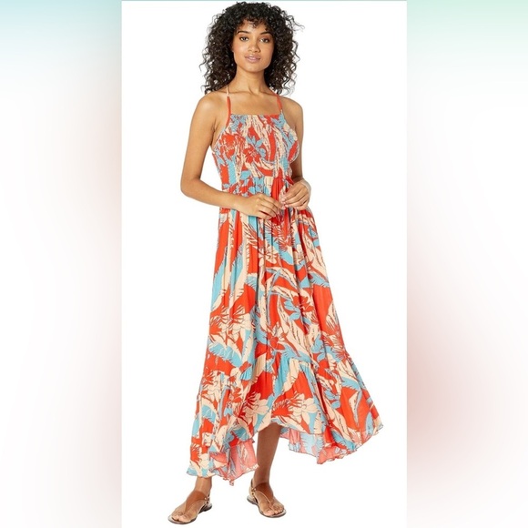 Free People Movement Heat Wave Floral Print Maxi Beachy Boho Romantic Resort,XS - Picture 1 of 12